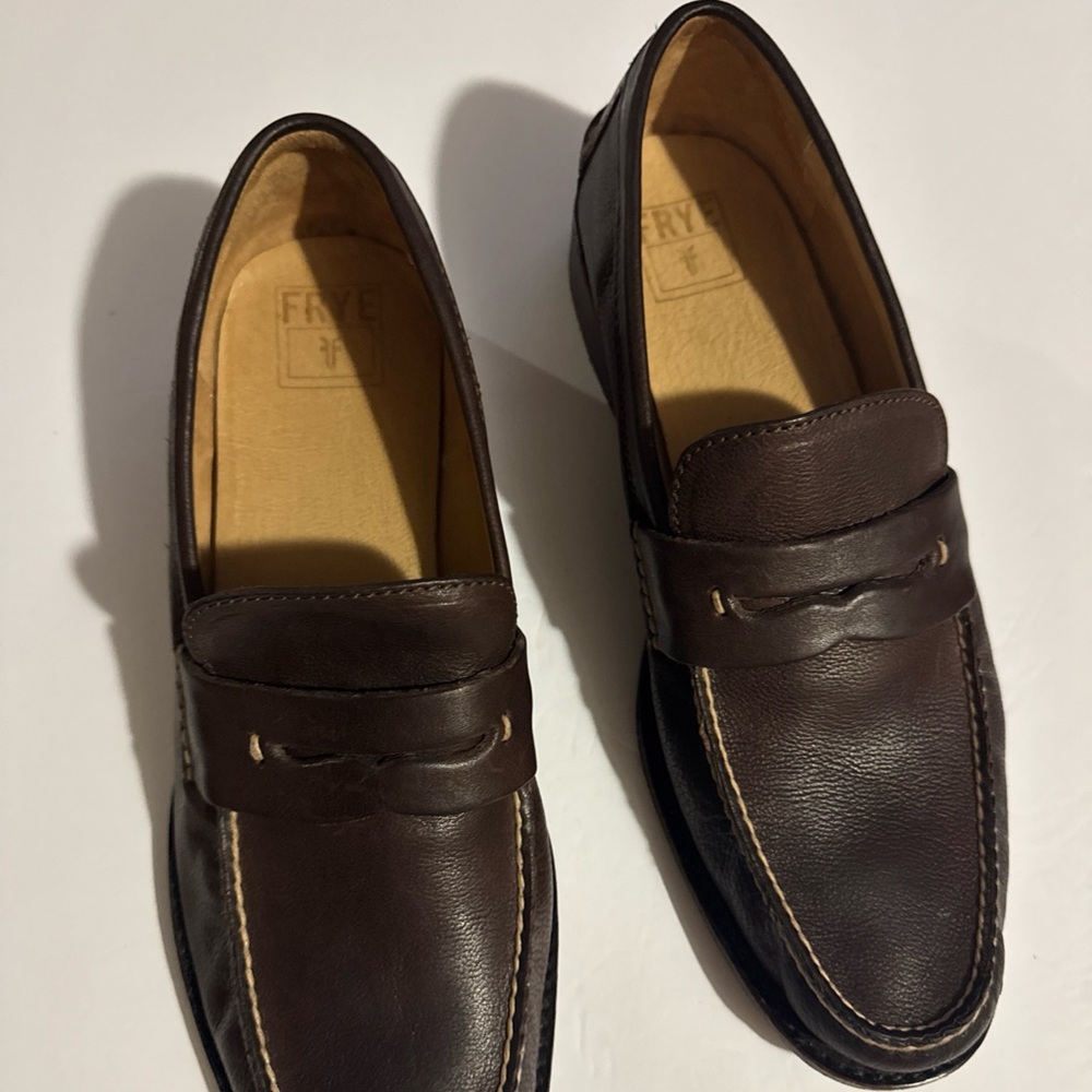 Frye men’s size 11 Dark Brown Leather Slip-On Shoes